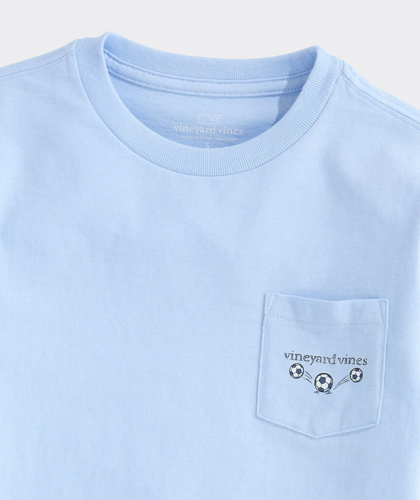 Boys' Sketched Soccer Balls Short-Sleeve Pocket Tee