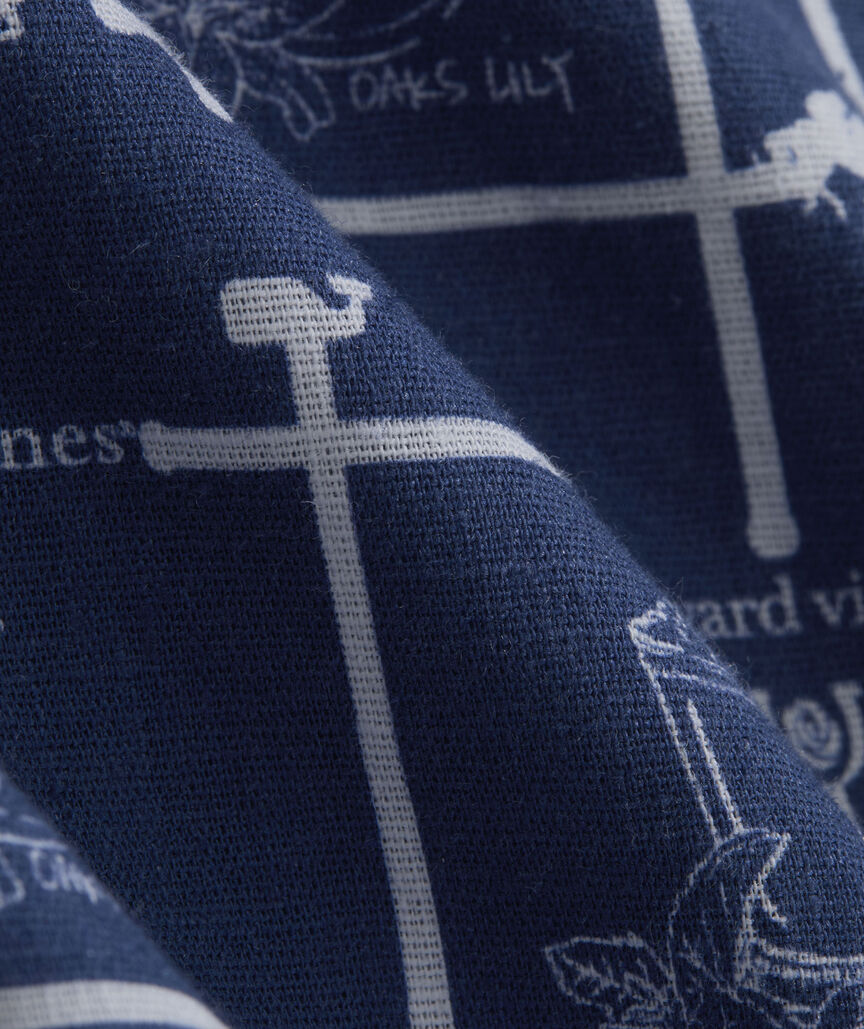 Kentucky Derby Linen Cocktail Time Short-Sleeve Cabana Shirt