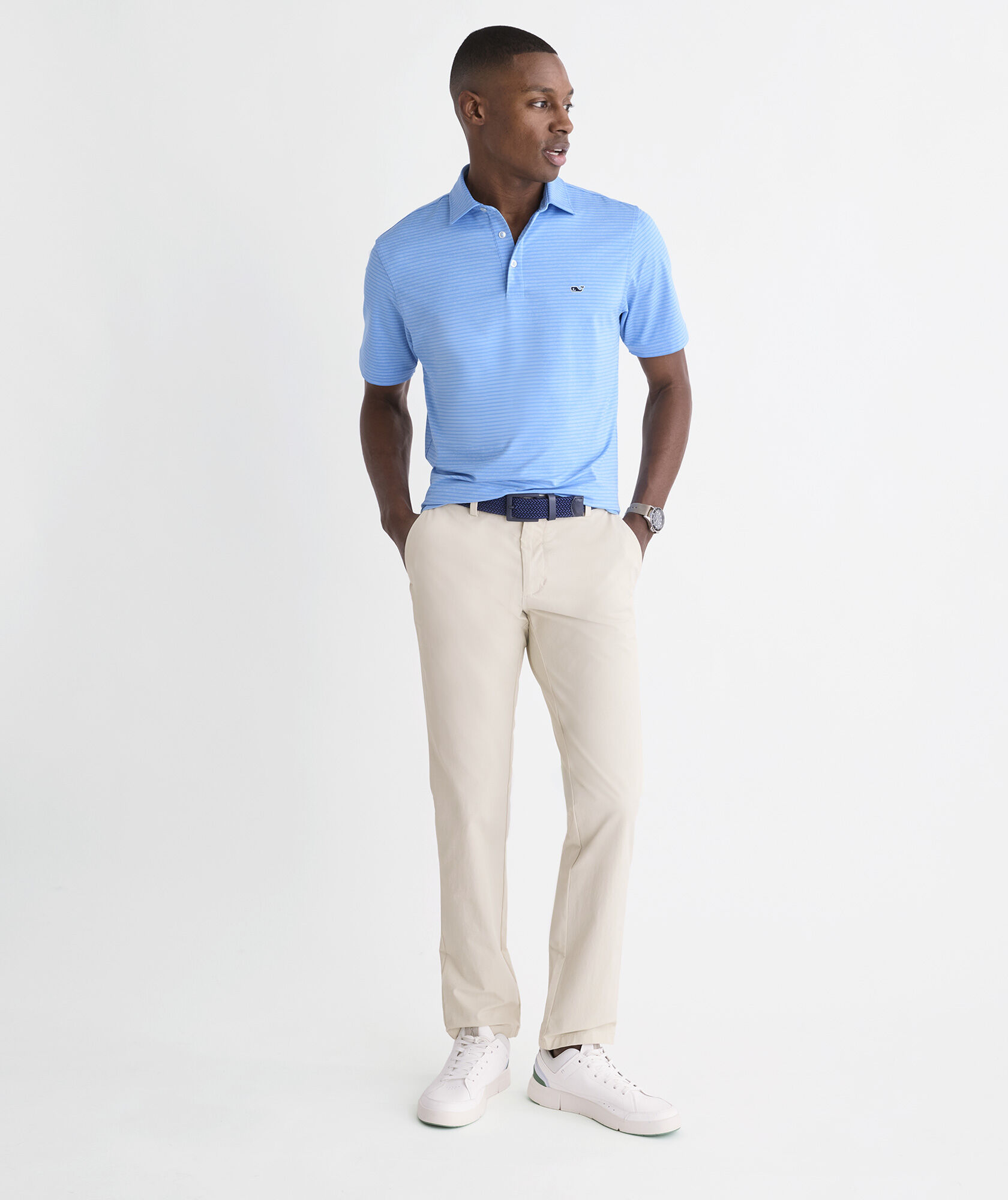 Shop Performance Bradley Stripe Sankaty Polo at vineyard vines