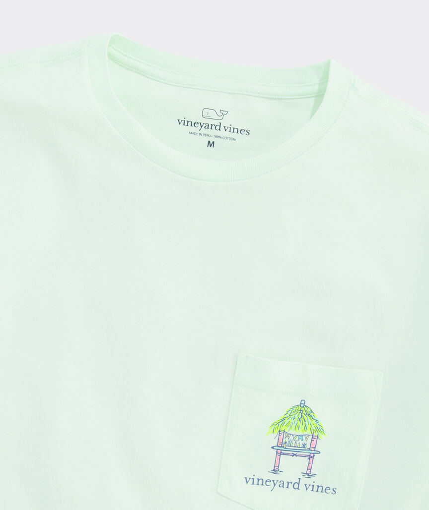 Beach Bar Surfboard Logo Short-Sleeve Pocket Tee