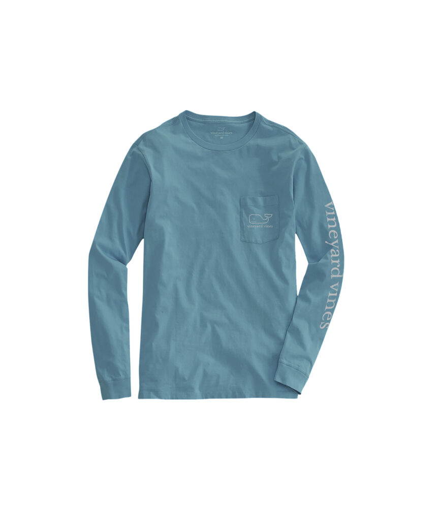 Outlet Long-Seeve Vintage Whale Graphic T-Shirt