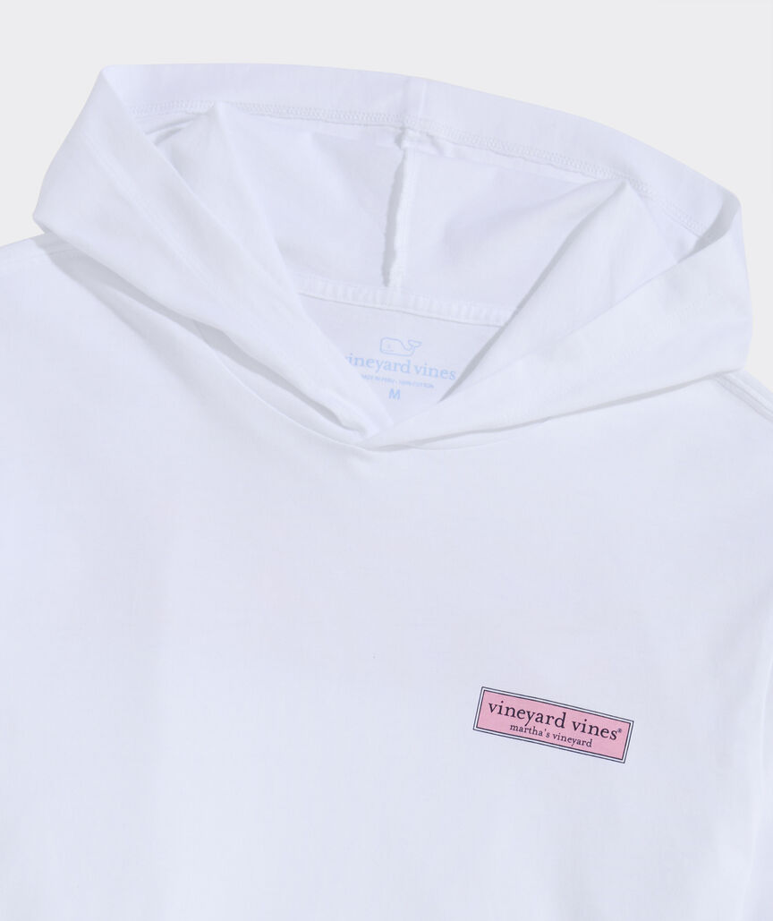 Classic Logo Box Cotton Long-Sleeve Hoodie Tee