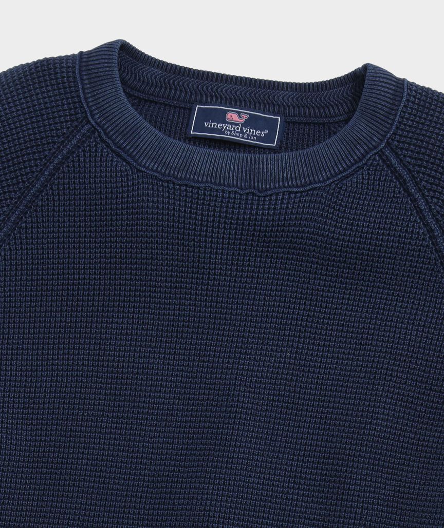 Garment-Dyed Beach Waffle Crewneck