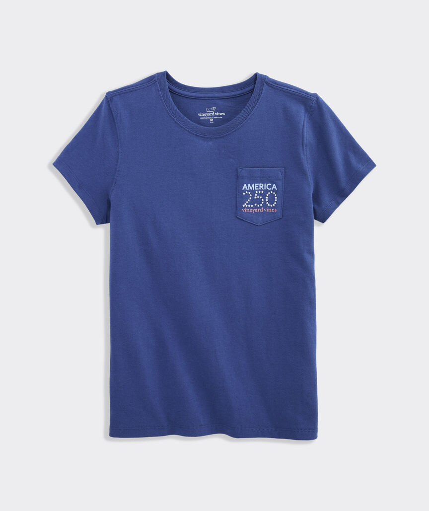 Girls' America250 Short-Sleeve Pocket Tee