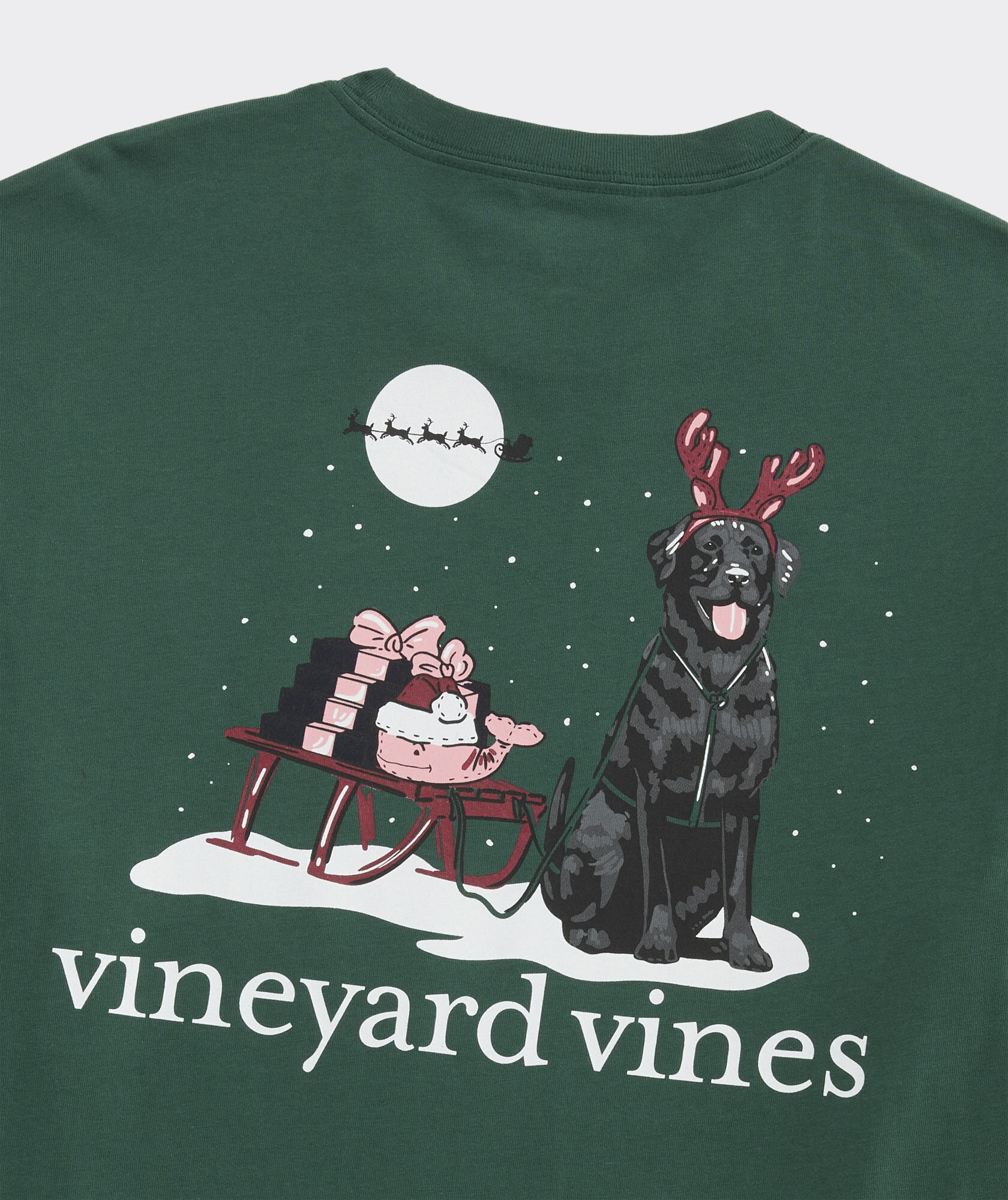 Santa's Sleigh Pup Long-Sleeve Pocket Tee