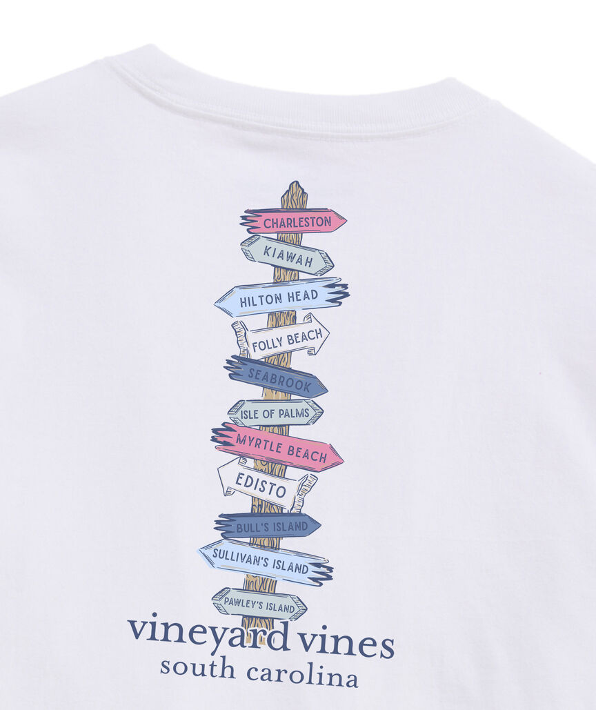 OUTLET South Carolina Beach Signs Long-Sleeve Pocket Tee