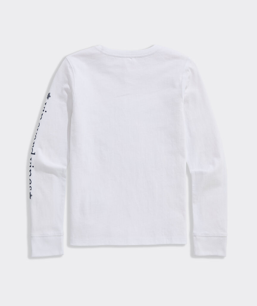 Girls' Sequin Snowman Long-Sleeve Tee