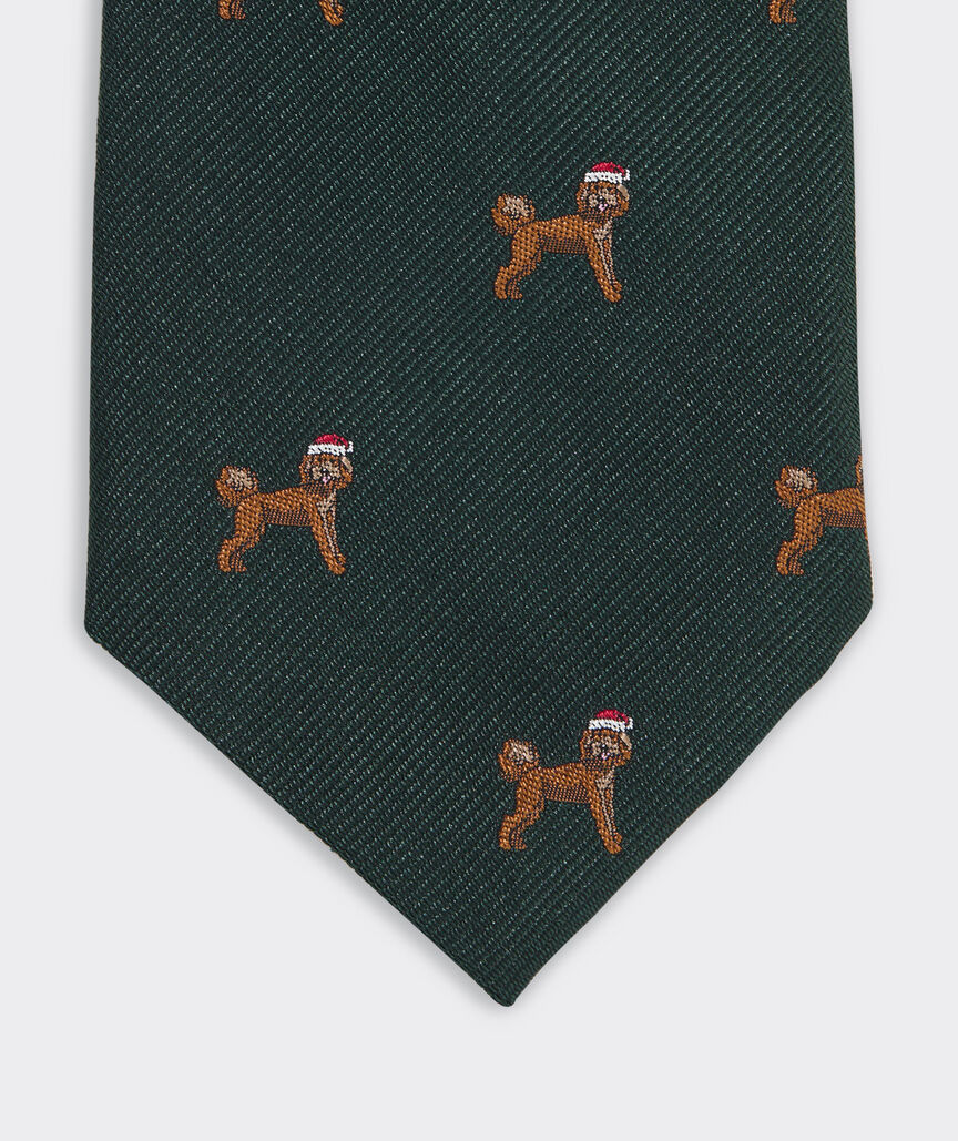 Fa-la-la Labradoodle Woven Kennedy Tie