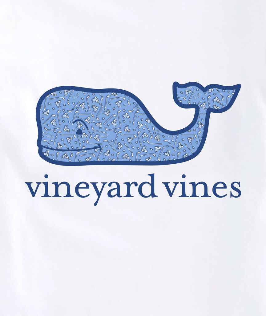 OUTLET Kids' Scattered Hockey Gear Whale Long-Sleeve Pocket Tee