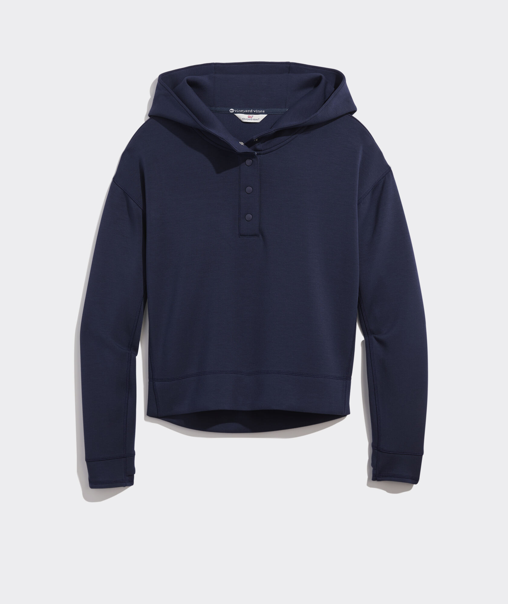 Simple Snug Snap Hooded Pullover main image 0