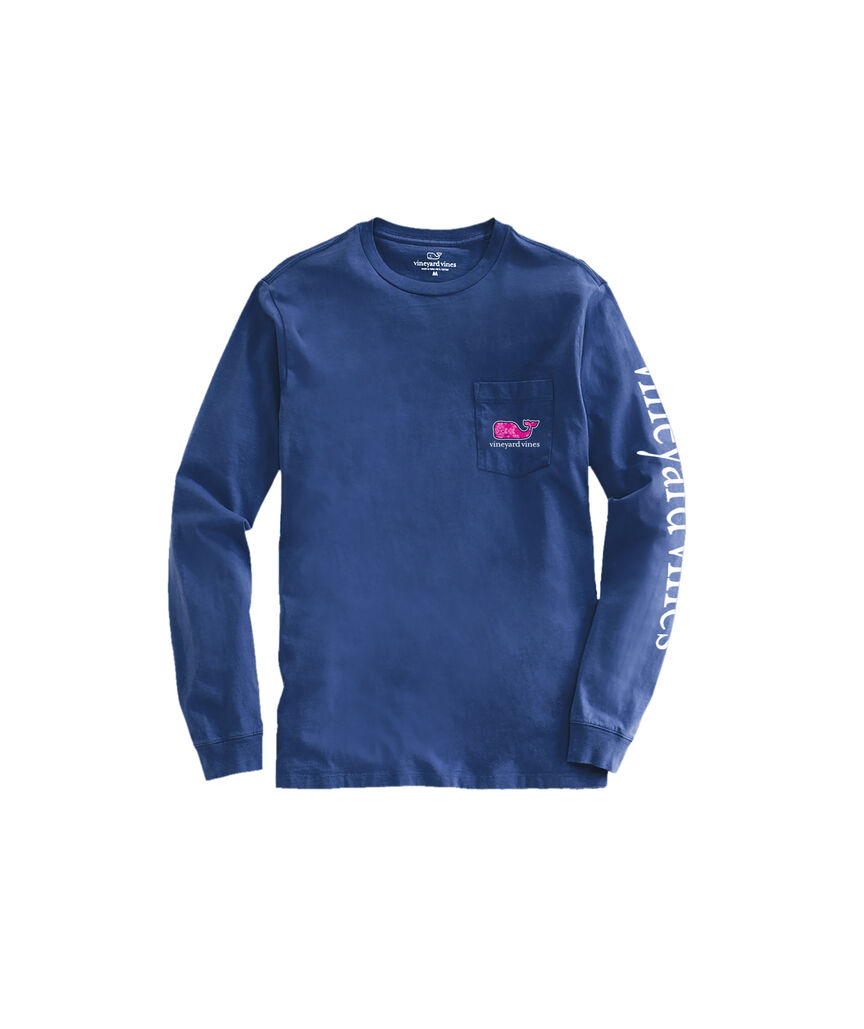OUTLET Girls' Bandana Tile Whale Long-Sleeve Pocket Tee