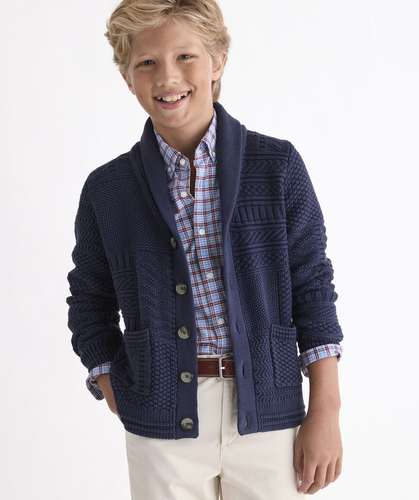 Boys' USA Patchwork Cardigan