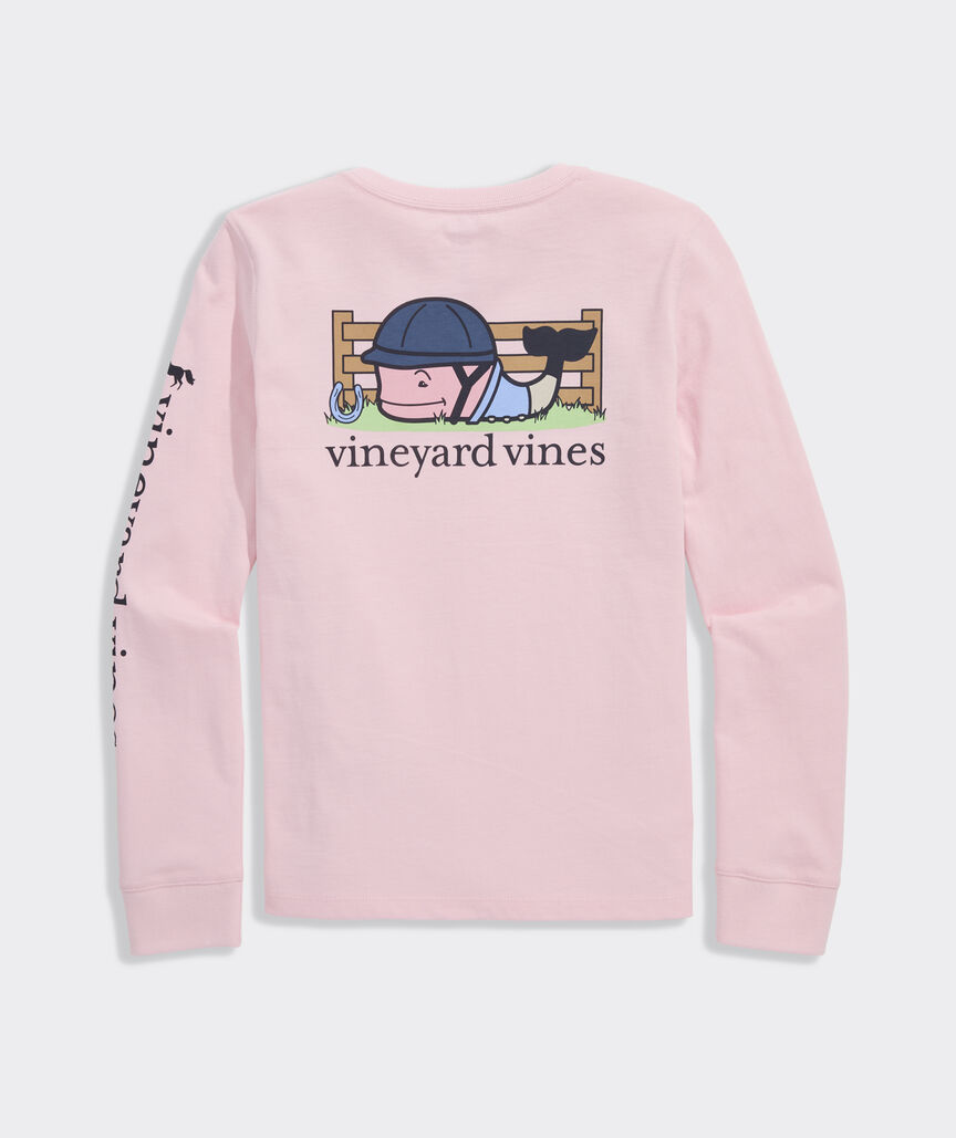 Girls' Horseback Rider Whale Long-Sleeve Pocket Tee