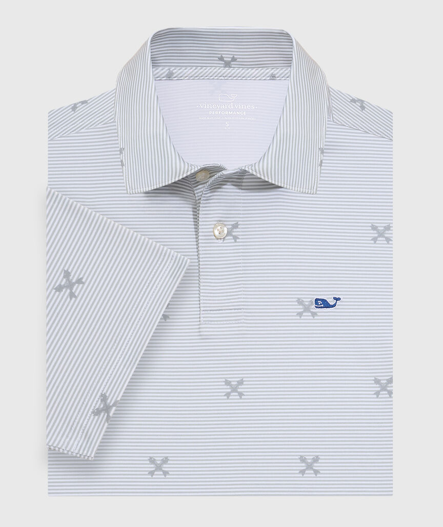 OUTLET Boys' Crossed Fishbone Performance Polo