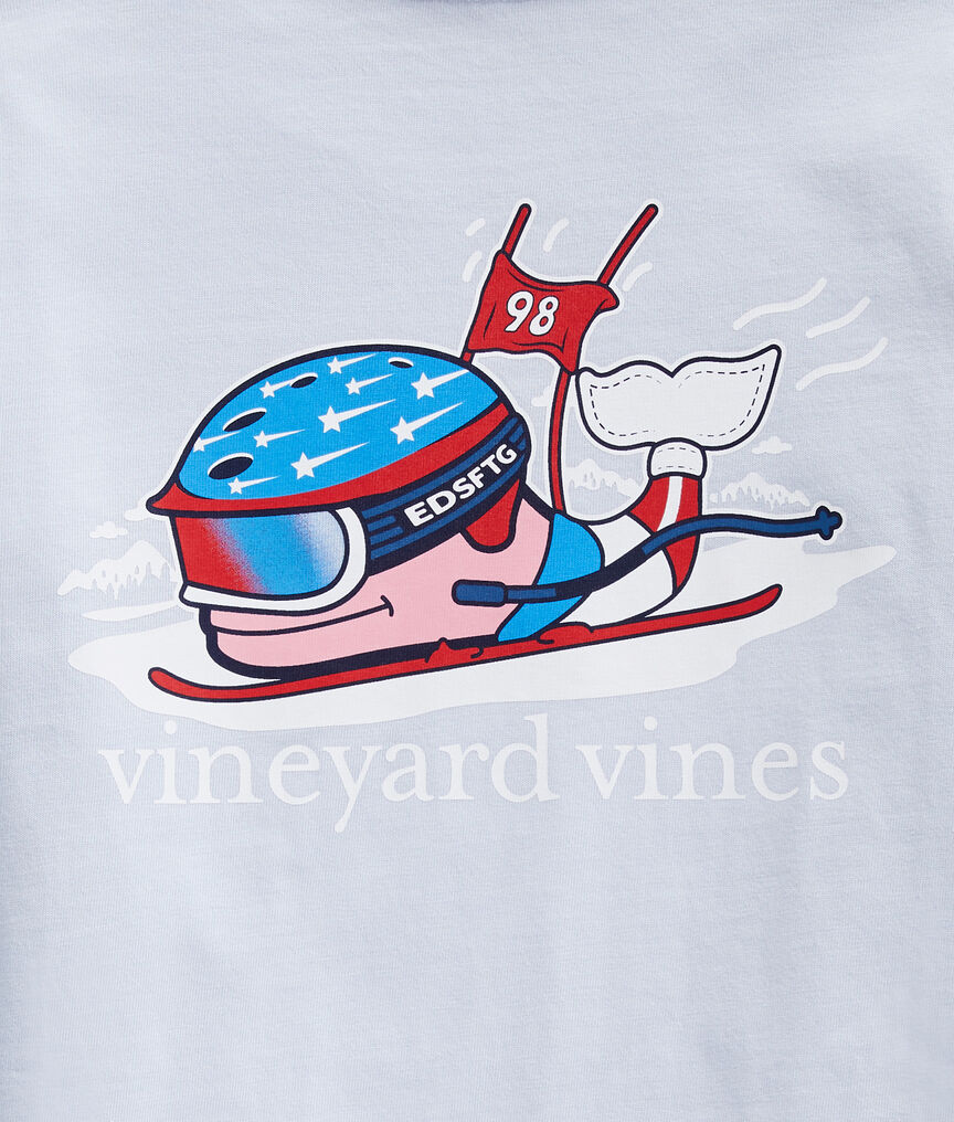 Girls' Ski Race Whale Long-Sleeve Pocket Tee