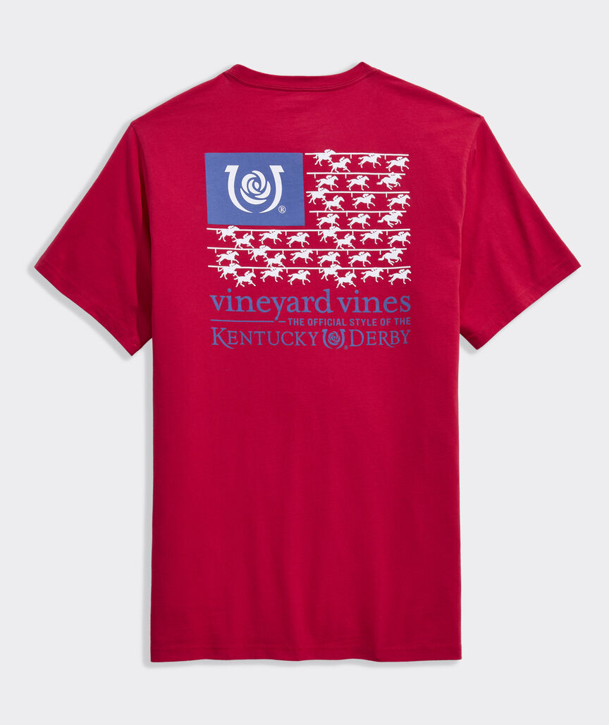 Kentucky Derby American Flag Short-Sleeve Pocket Tee