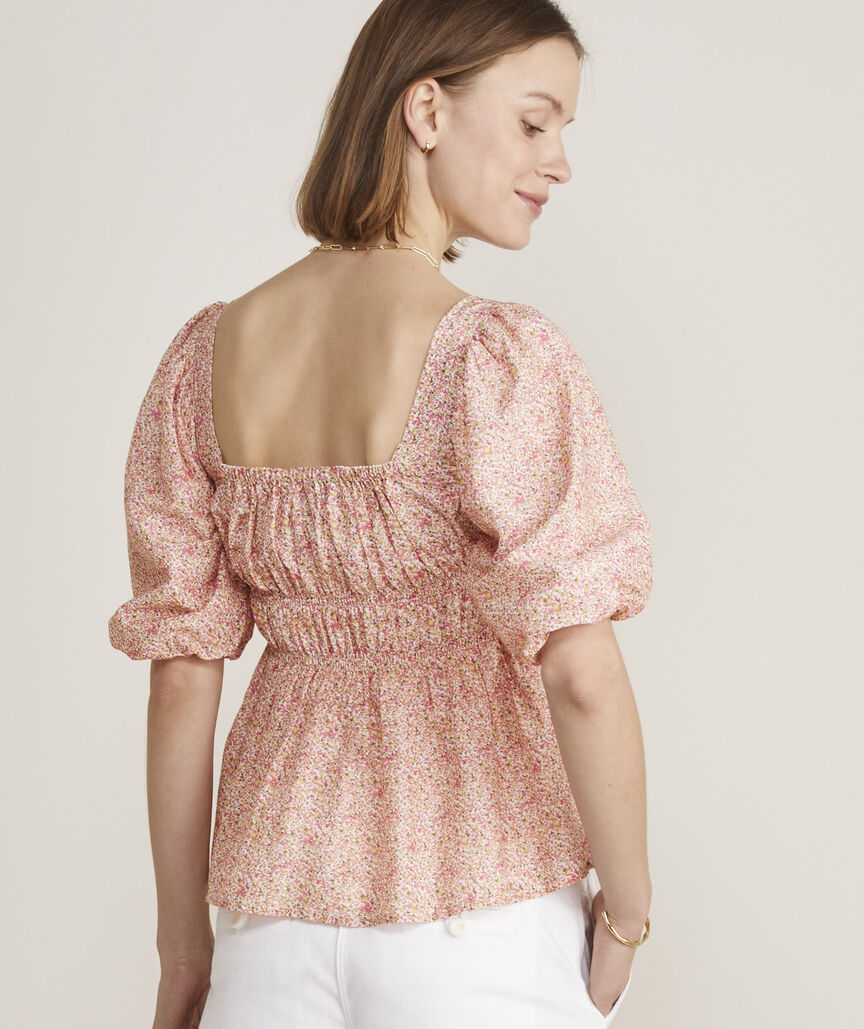 Square Neck Puff-Sleeve Top