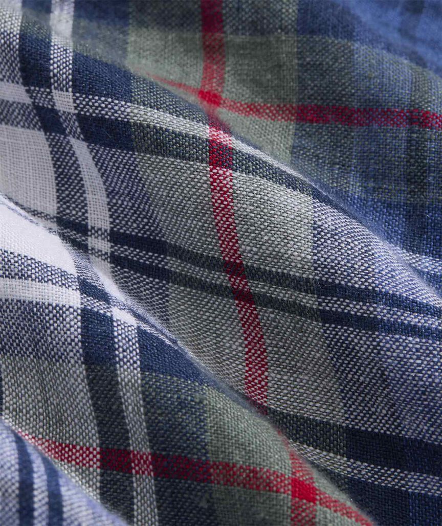 Tinsel Tides Plaid Linen Shirt