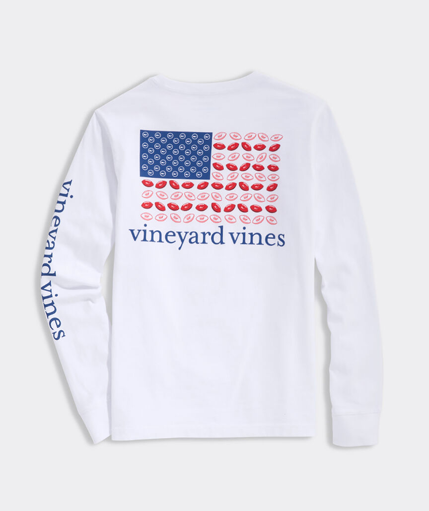 Boys' Football Flag Long-Sleeve Pocket Tee