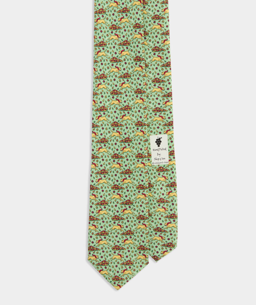 Lab Leaf Pile Silk Tie