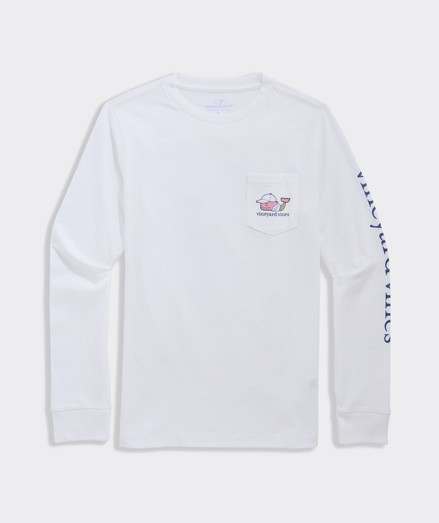 Boys' Golf Whale Long-Sleeve Pocket Tee