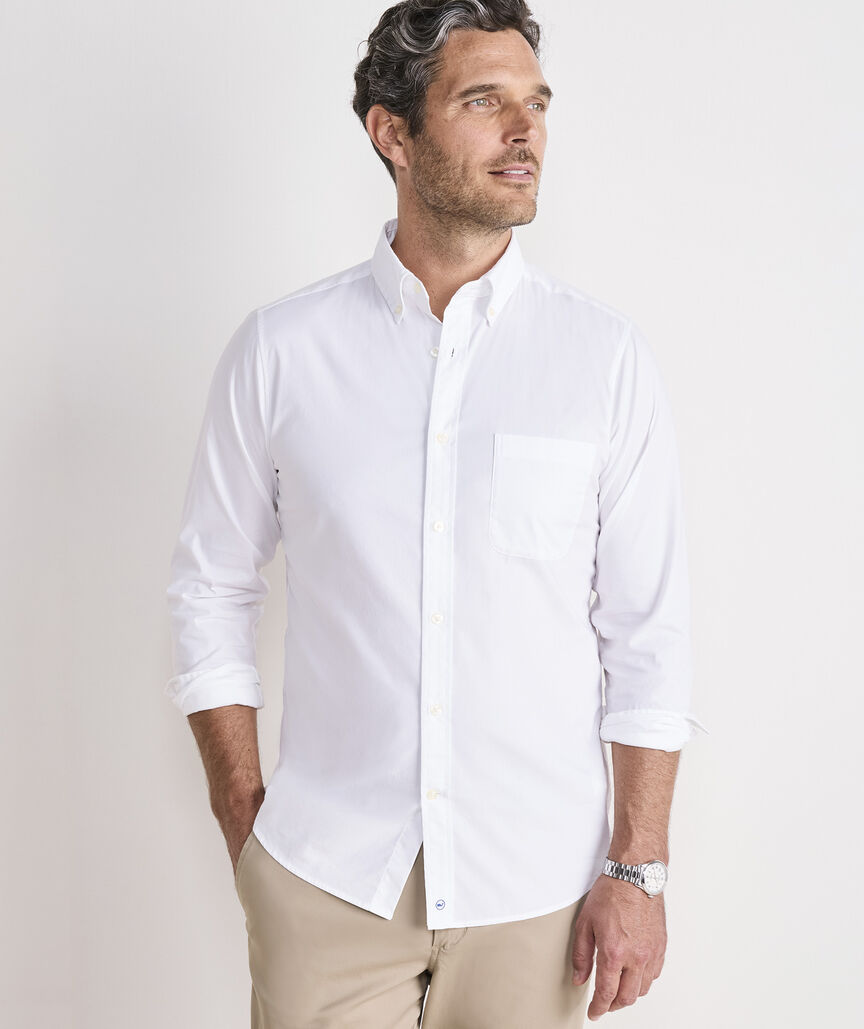 Performance Cotton Breakwater Solid Slim Fit Shirt