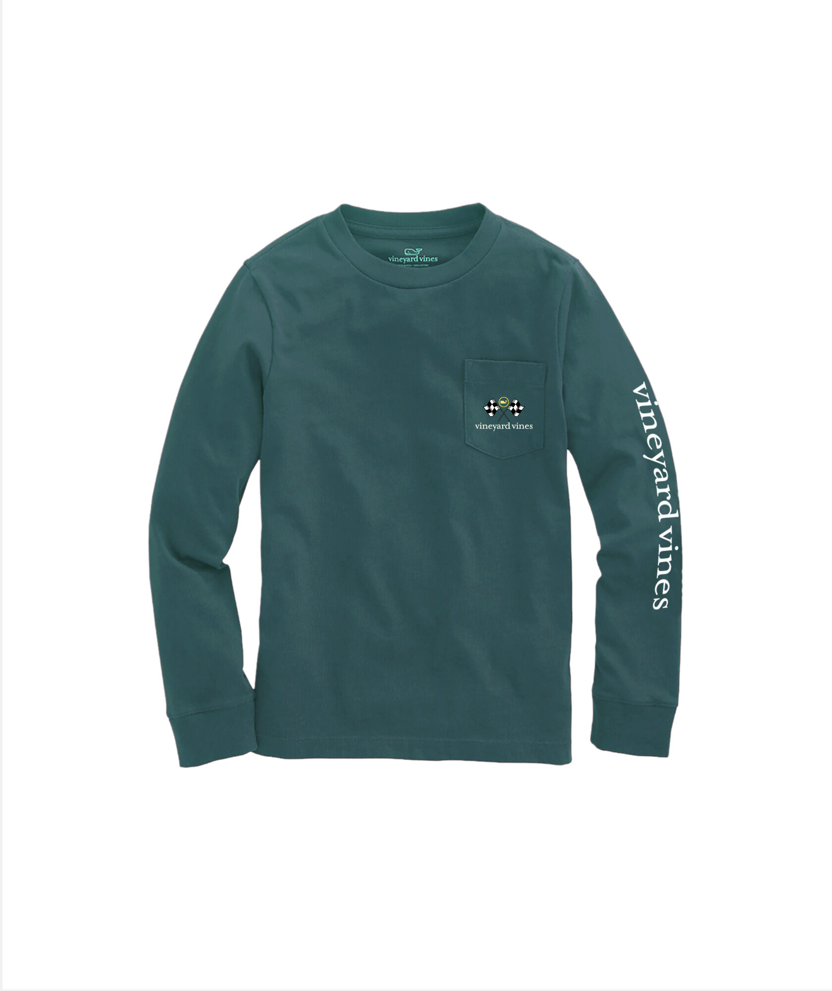 OUTLET Boys' Race Track Whale Long-Sleeve Pocket Tee