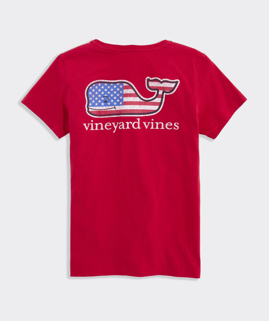 Women's Flag Whale Short-Sleeve Pocket Tee