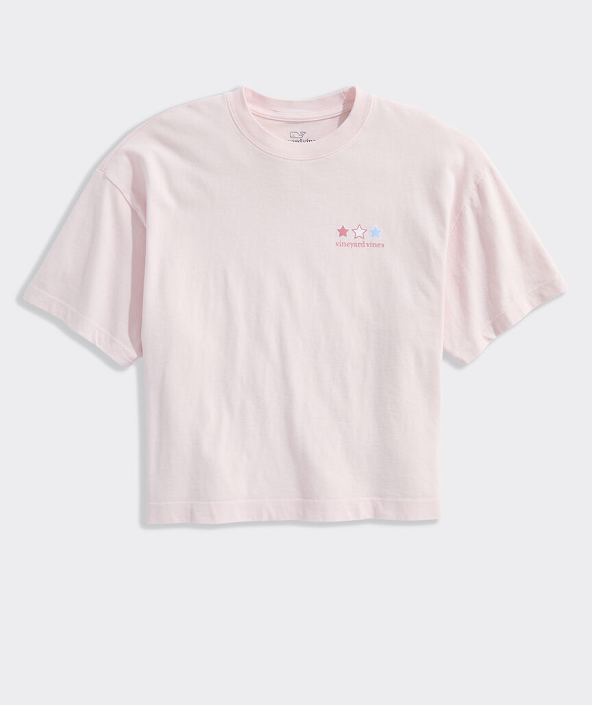 Women's Garment-Dyed USA Stacked Text Boxy Tee