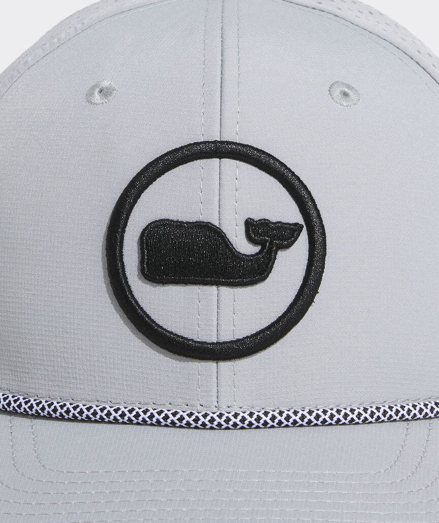 Whale Dot Perforated Flat Brim Trucker Hat