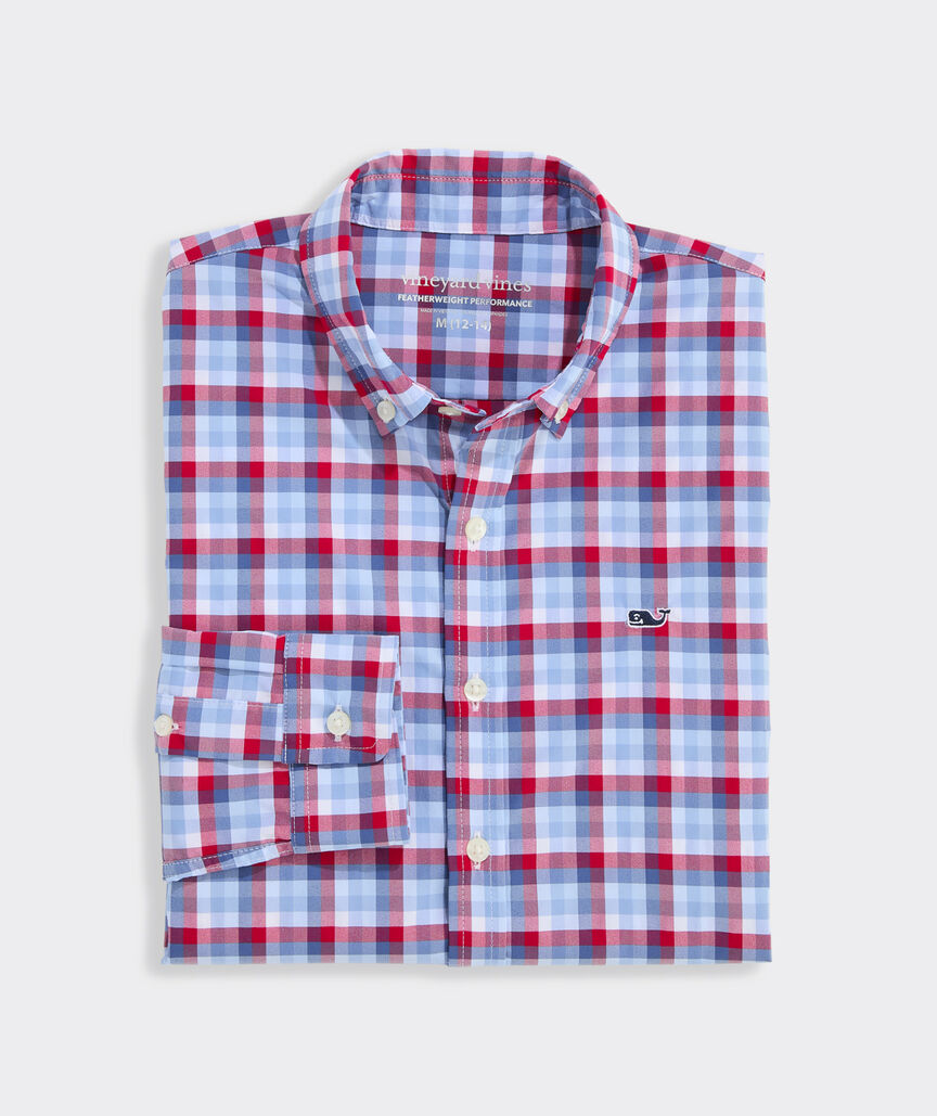 Boys' Performance Grenadine Check Featherweight Shirt
