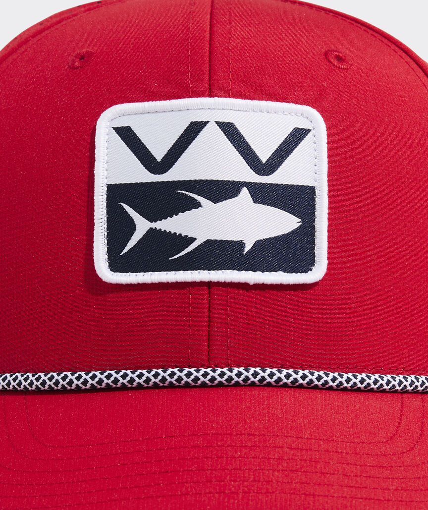 vv Fish Patch Perforated Flat Brim Trucker Hat