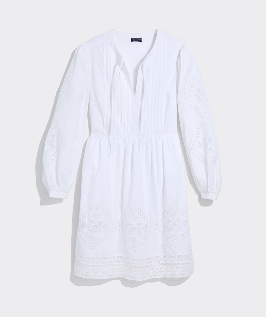 Nora Pintuck Eyelet Dress