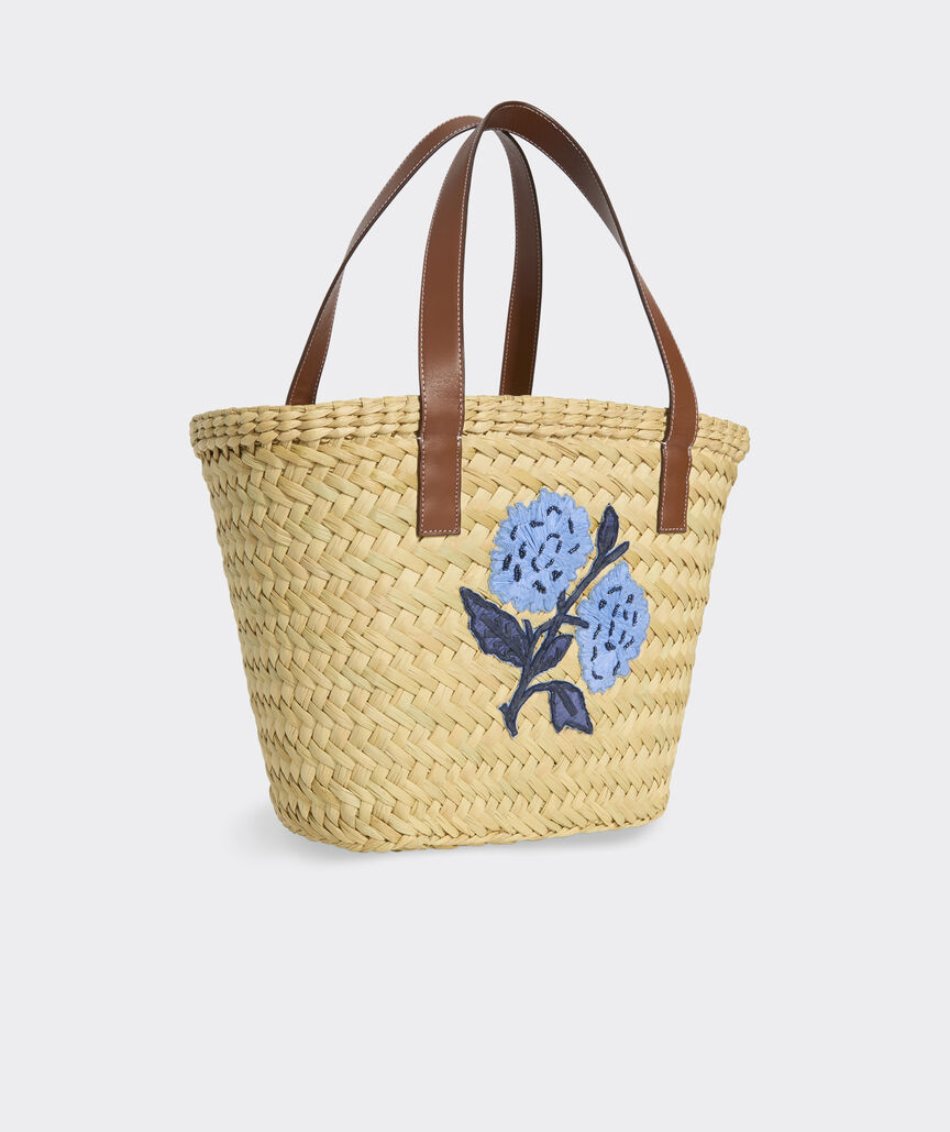 Hydrangea Straw Tote