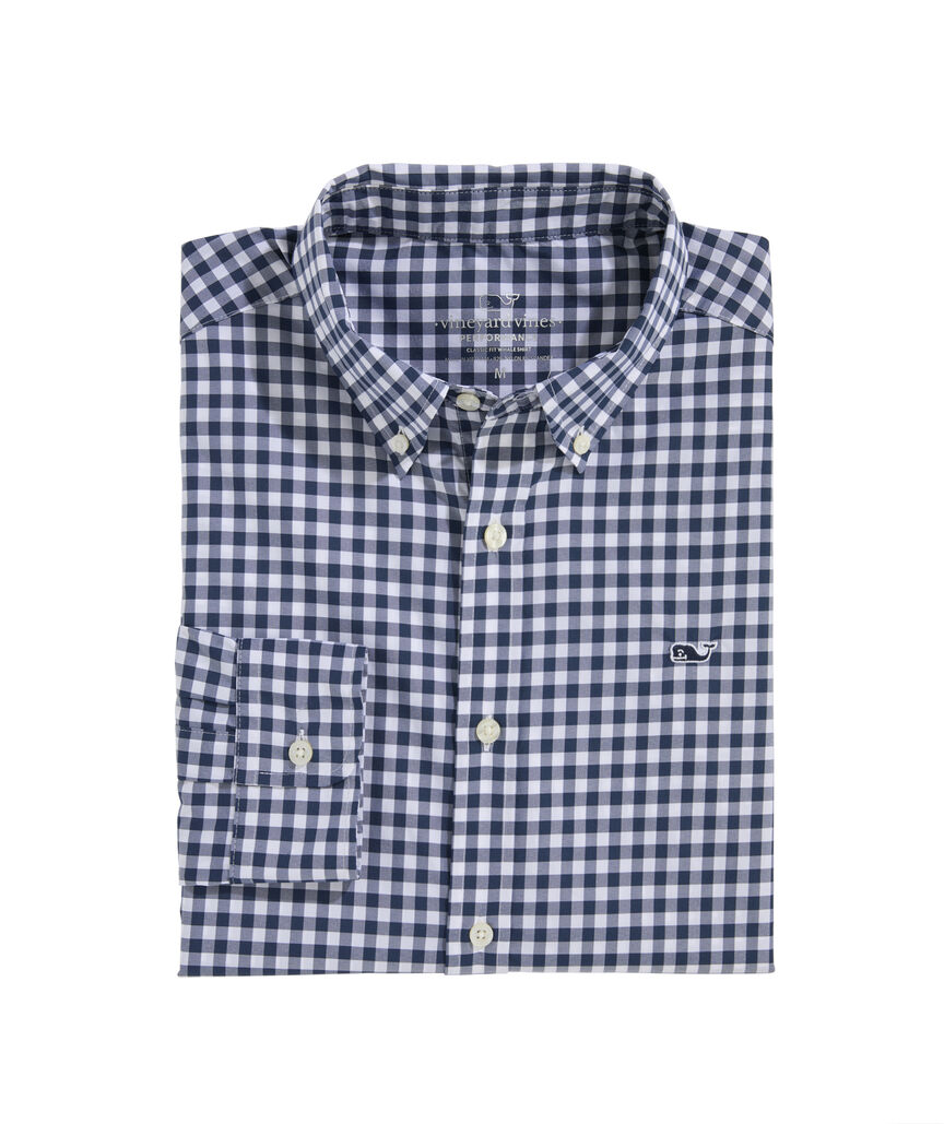 OUTLET Boys' Gingham Performance Whale Shirt