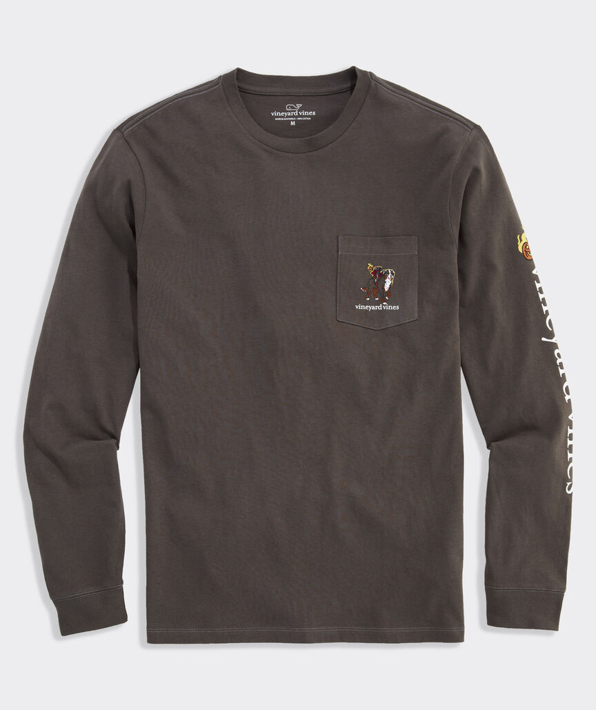 Headless Horseman Dog Long-Sleeve Pocket Tee