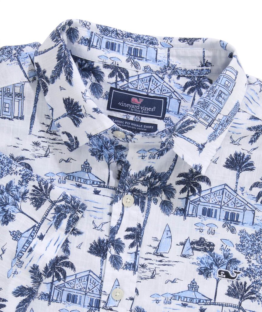 OUTLET Slub Cotton Short-Sleeve Gasparilla Scene Shirt