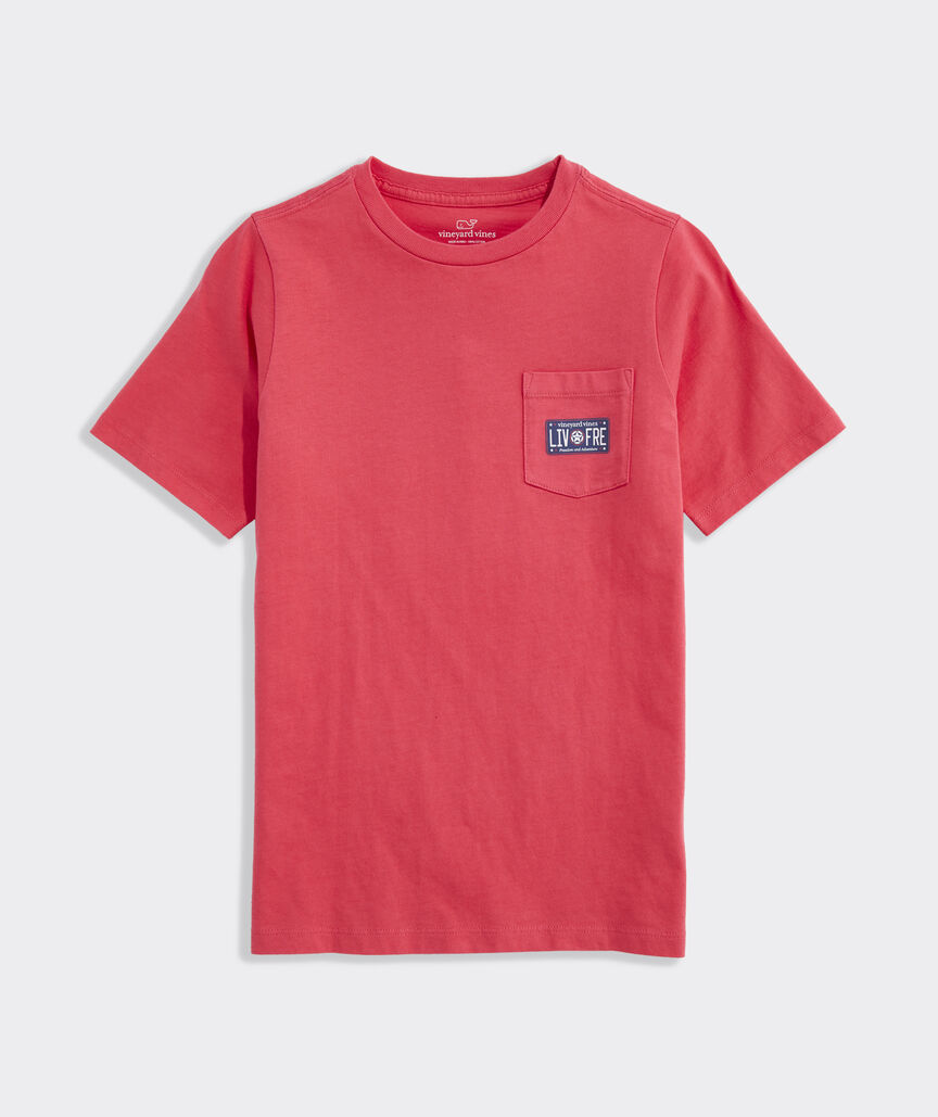 Jeep Collection Boys' License Plate Short-Sleeve Pocket Tee