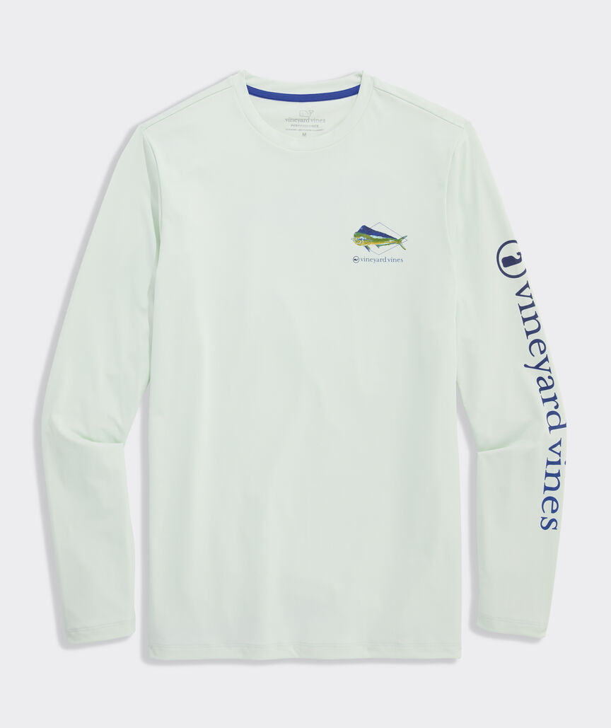 Performance Painted Mahi Fish Long-Sleeve Harbor Tee