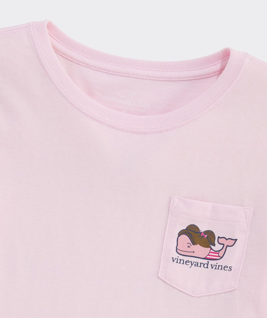 Girls' Gymnastics Mat Whale Long-Sleeve Pocket Tee