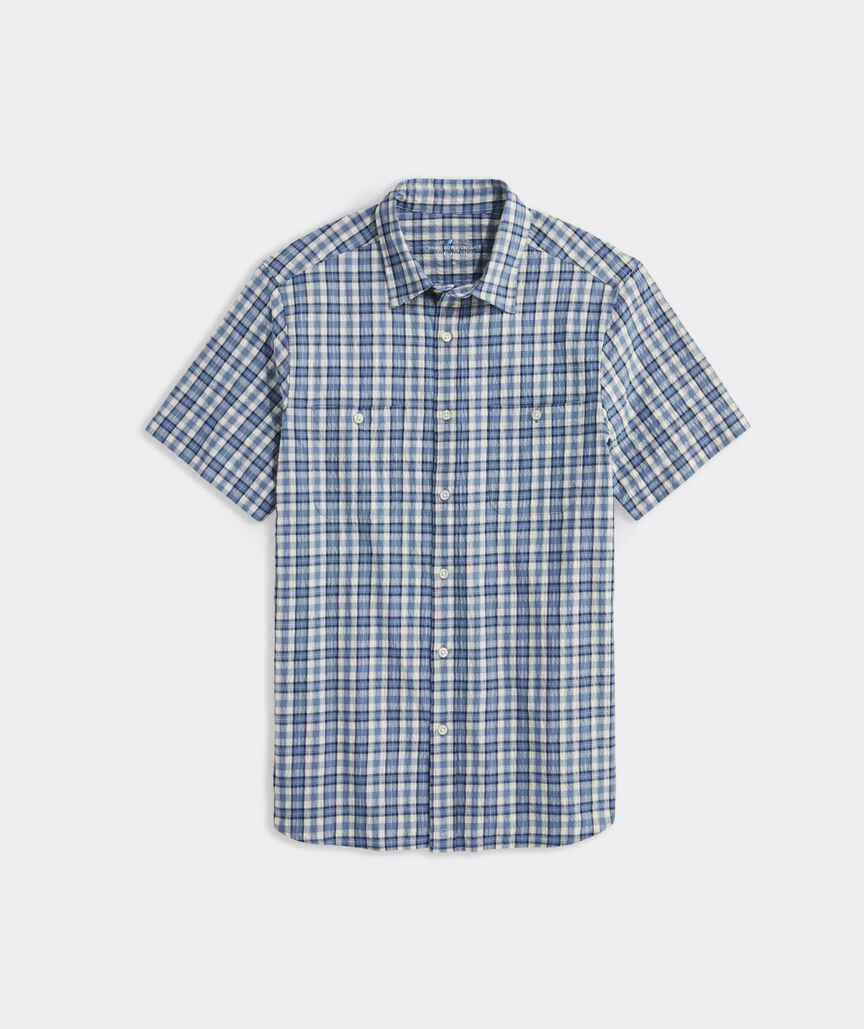 On-The-Go Short-Sleeve Seersucker Shirt