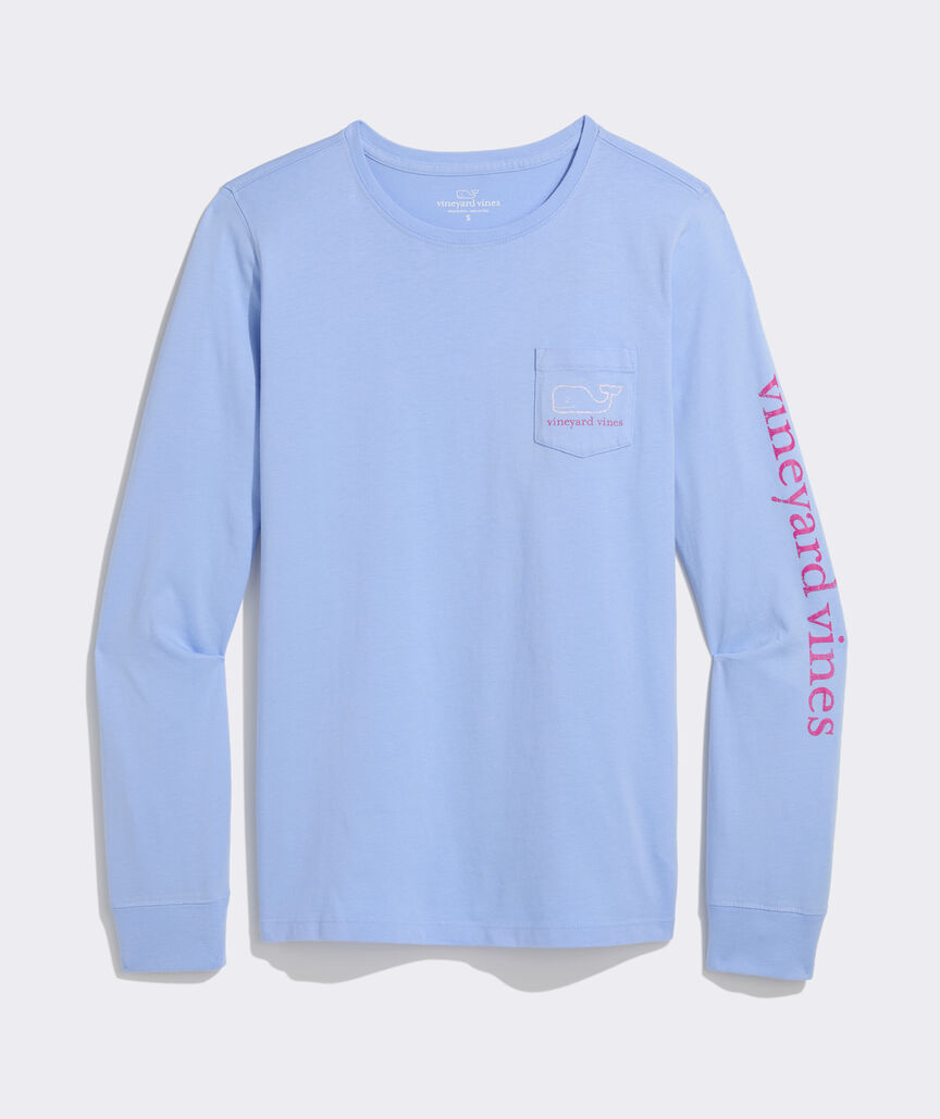 Women's Vintage Whale Long-Sleeve Pocket Tee