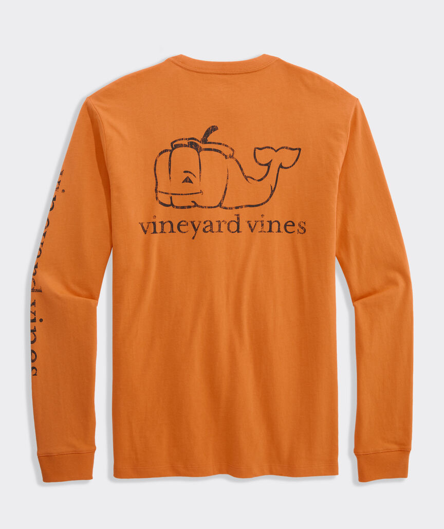 Pumpkin Whale Long-Sleeve Pocket Tee