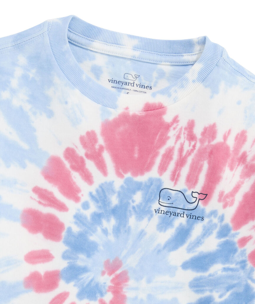 OUTLET Boys' Vintage Whale Outline Tie-Dye Short-Sleeve Tee