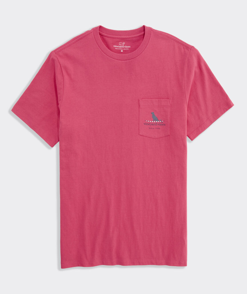Flag Dog Surfboard Short-Sleeve Pocket Tee