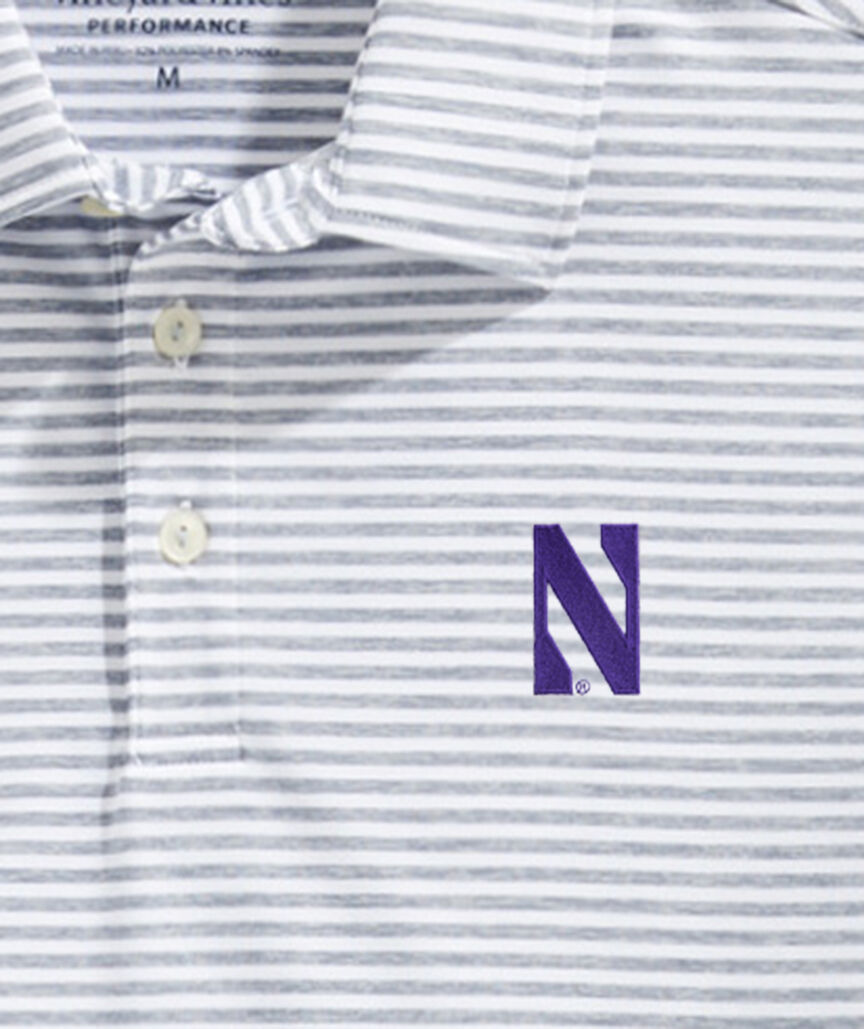 Northwestern University Performance Winstead Stripe Sankaty Polo