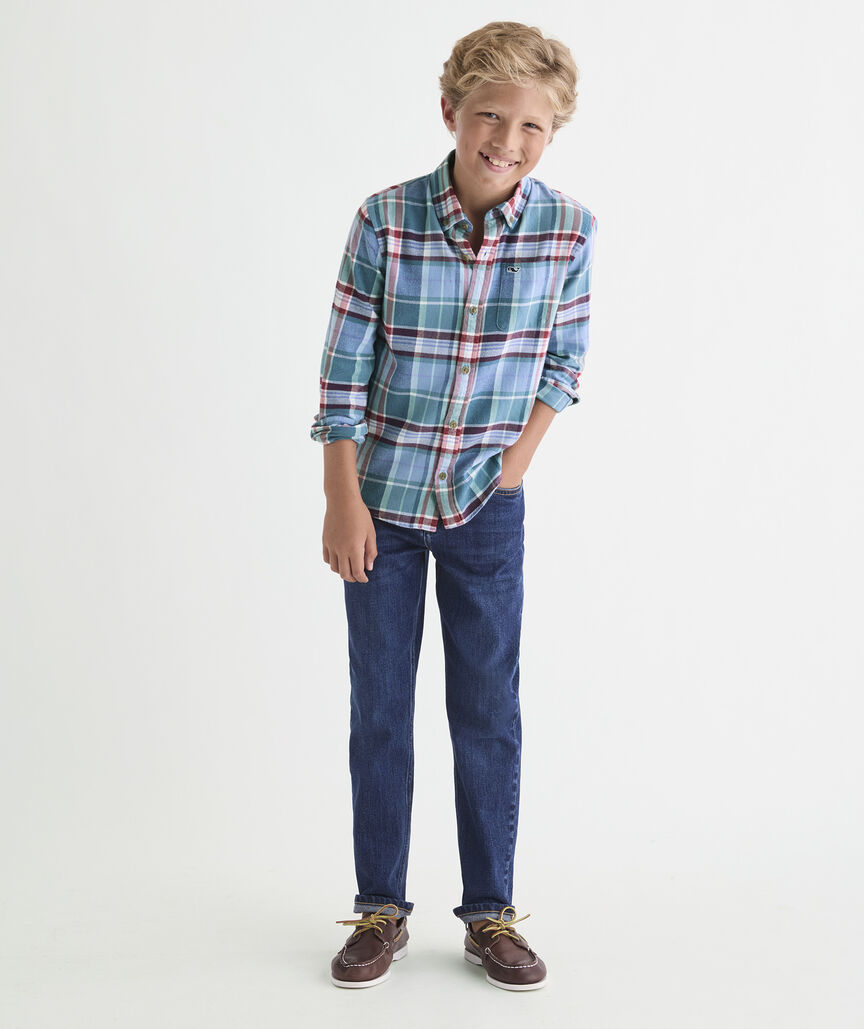 Boys' Plaid Vineyard Flannel Shirt