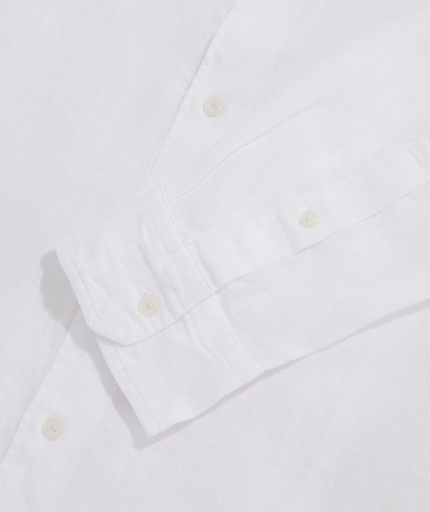 Linen Solid Spread Collar Shirt