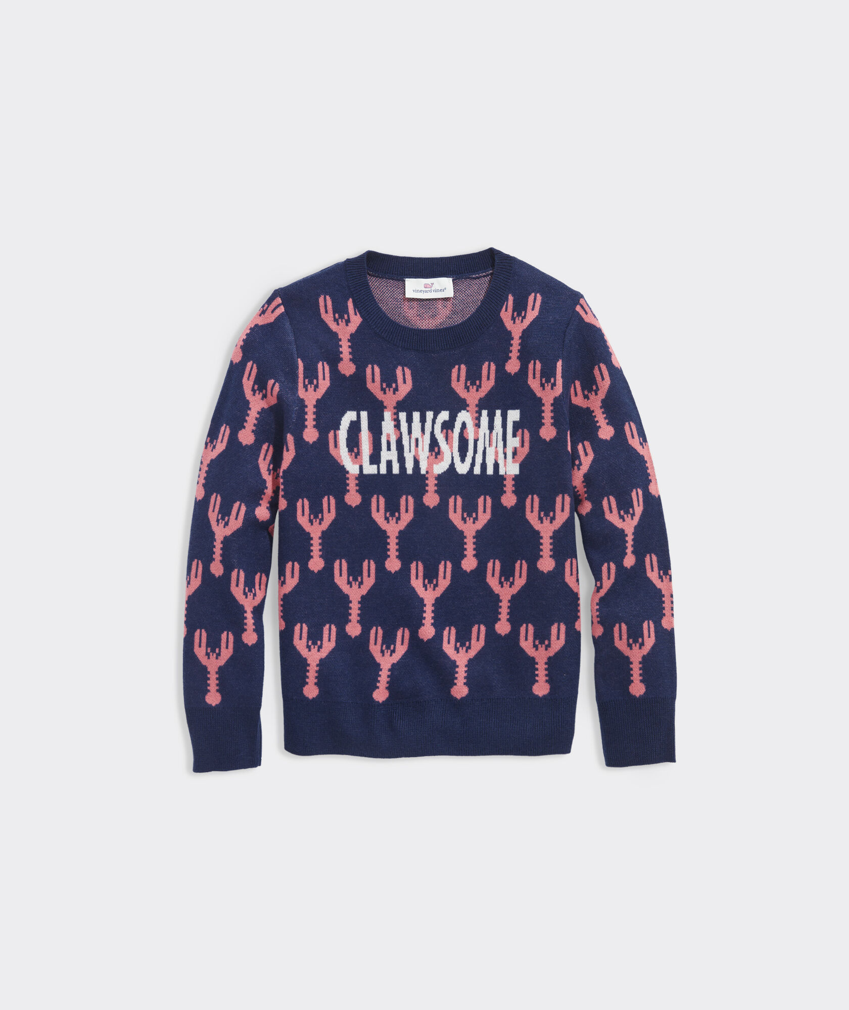 Girls' Lobster Intarsia Crewneck Sweater