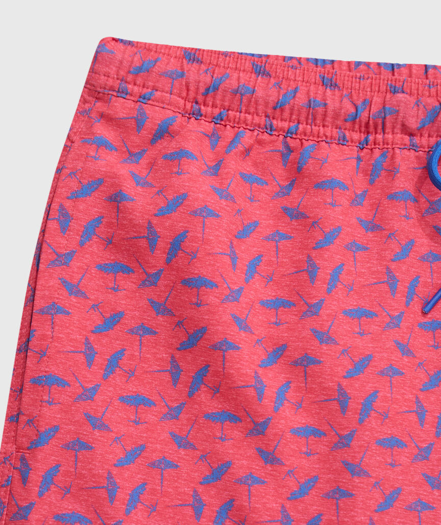 OUTLET 7 Inch Island Umbrellas Chappy Swim Trunks